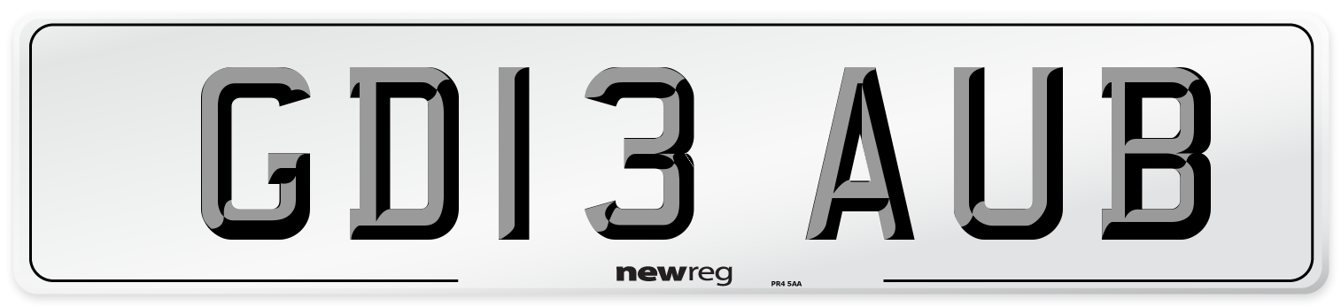 GD13 AUB Number Plate from New Reg